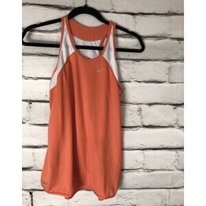 Nike DRI-FIT Womens Size M Orange/White Tanktop